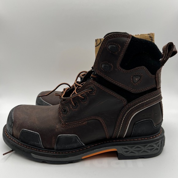 Ariat OverDrive Work Boots‎ Mens 10.5 D Brown Composite Toe Lace Up Heavy Duty